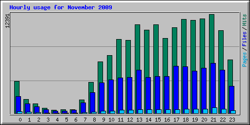 Hourly usage for November 2009