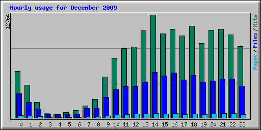 Hourly usage for December 2009