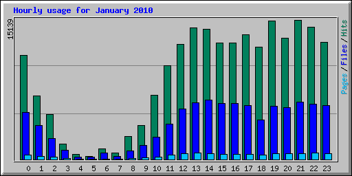 Hourly usage for January 2010